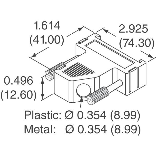 951-037-010R011 NorComp Inc.  Capots de connecteurs D-Sub en forme de D